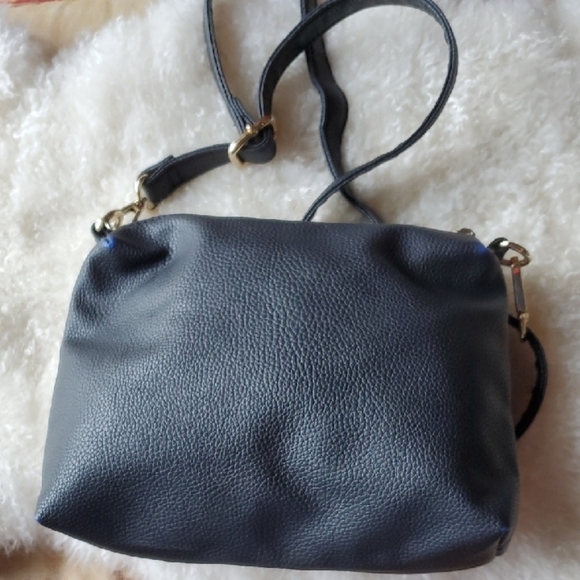 BCBG Paris Blue Crossbody Bag with Gold Accents Approx 10 X 8 - Picture 5 of 12